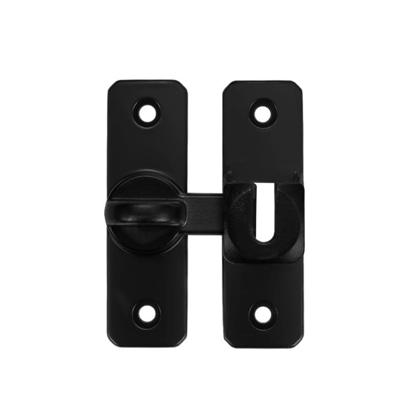 No-Drill Aluminum Alloy Anti-Theft Door Lock: 90-Degree Push-Pull Bathroom Bolt with Solid Buckle