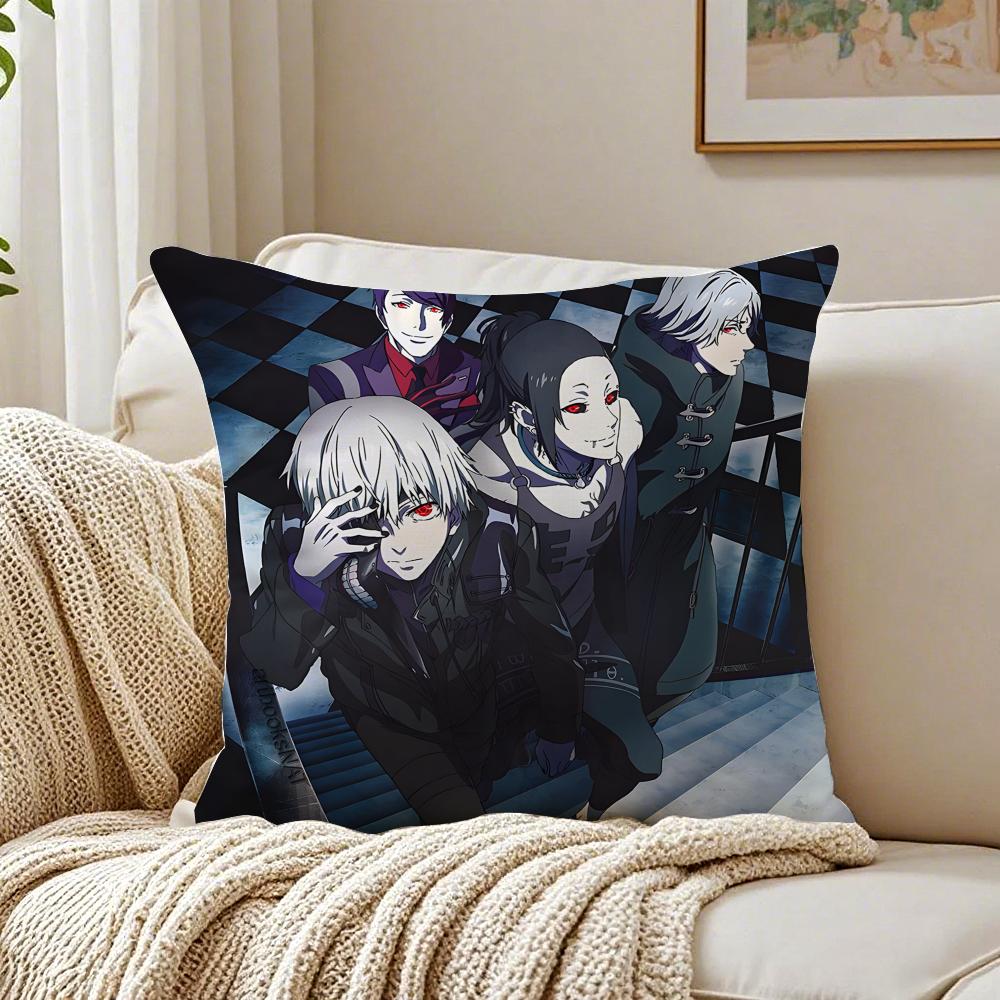 Anime Psychological TTokyo GGhoul Cushion Cover Pillowcase Antidustmite living Room Sofa Decor Cushion Room