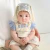 AYHM Newborn Hat with Rabbit Baby Babushka Size for Newborns Mesh Baby Baby Hat Ears, Bonnet, Beige, Lace, 38-44cm, (0-1 Years), Rabbit, Lace,