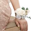 Artificial Flower Boutonniere Fabric Wrist Corsage for Groomsmen Bridesmaids
