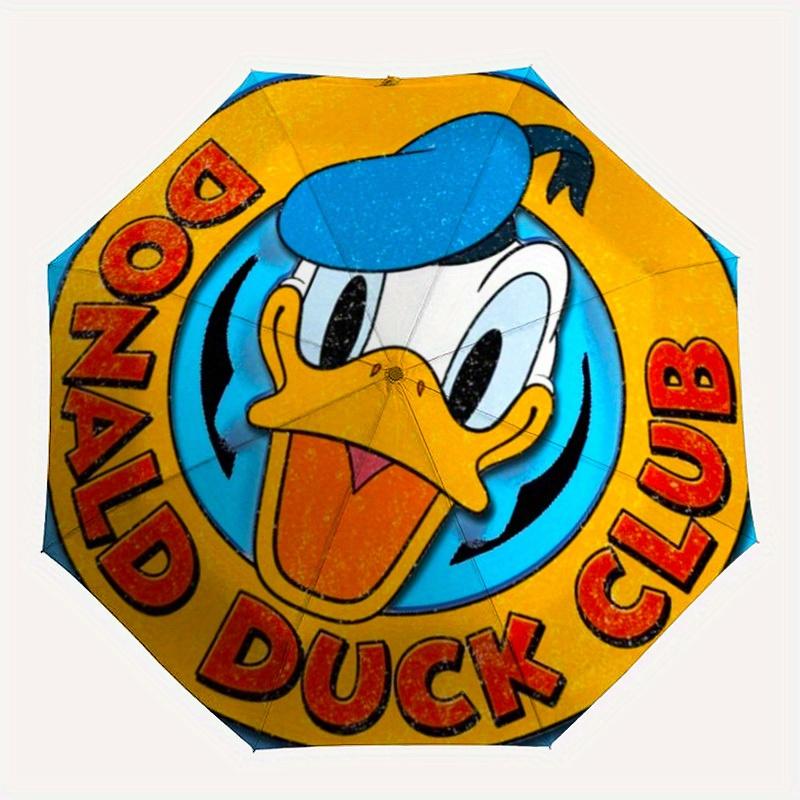 

1pc Donald Duck Automatic Umbrella, Portable Foldable 8-Rib Manual Open with Skeleton Hand, Durable Canopy yy250730125