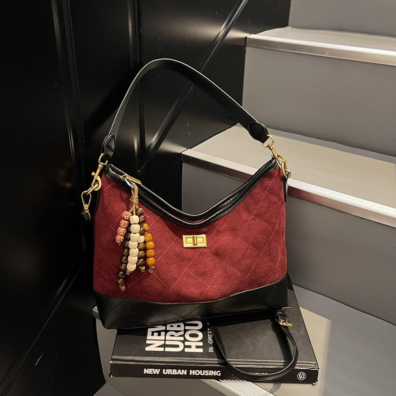 Retro Small Bag Women's New Fashion Contrasting Color Versatile Messenger Bag One Shoulder Underarm Dumpling Bag