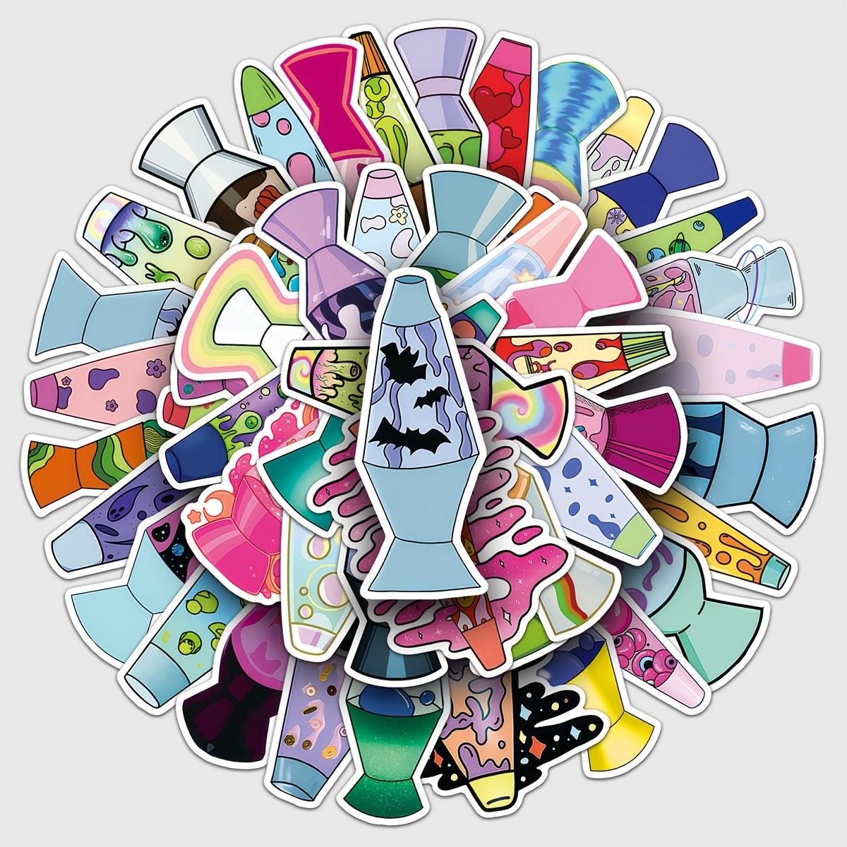 

50 Lava Lamp Cartoon Colorful Hand-Painted Graffiti Decorated Milk Tea Cup Personalized Motorcycle Stickers