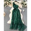 Women's Clothing Dress Holiday Party Slim-Fit Sequined