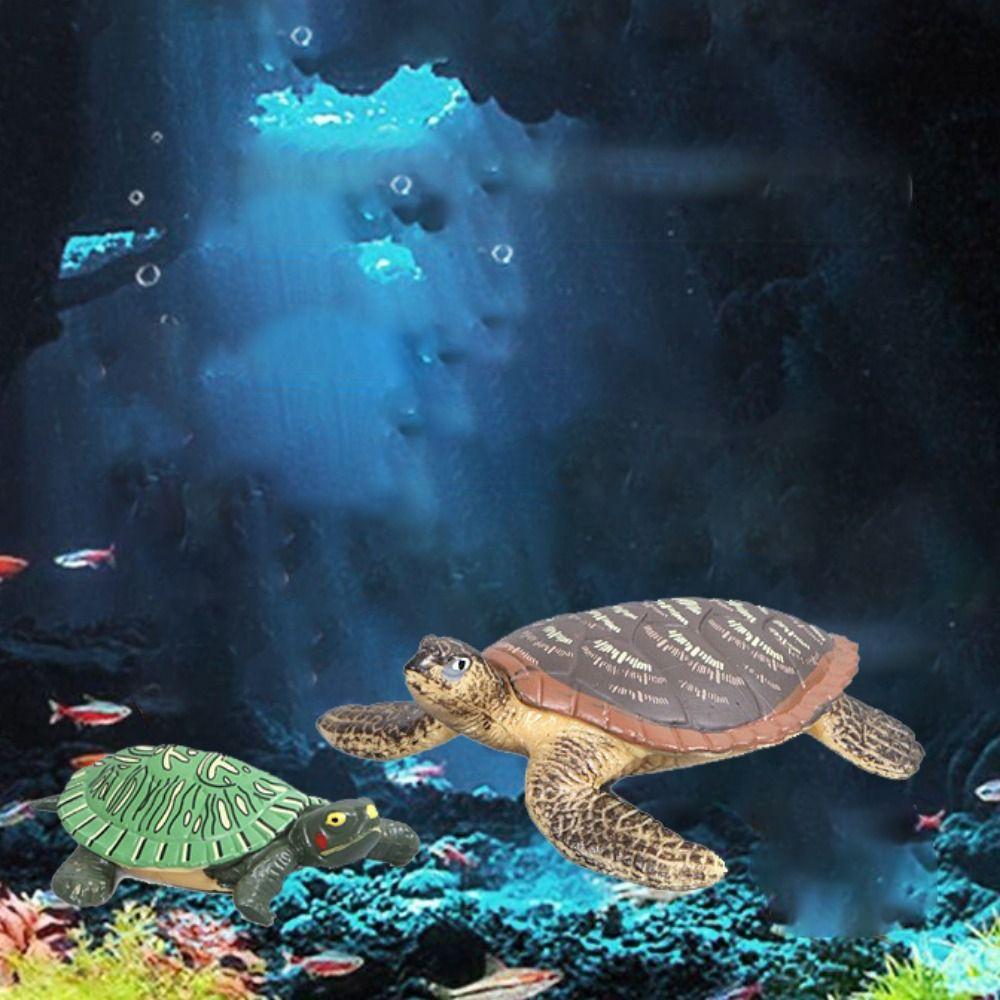 Realistic Artificial Tortoise Vinyl Turtle Model Lifelike Reptile Model Fish Tank