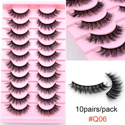 10 Pairs Eyelashes 3D Faux Mink Eyelashes Wholesale Fluffy Soft Wispy Natural Long False Eyelashes Curly Lashes Makeup