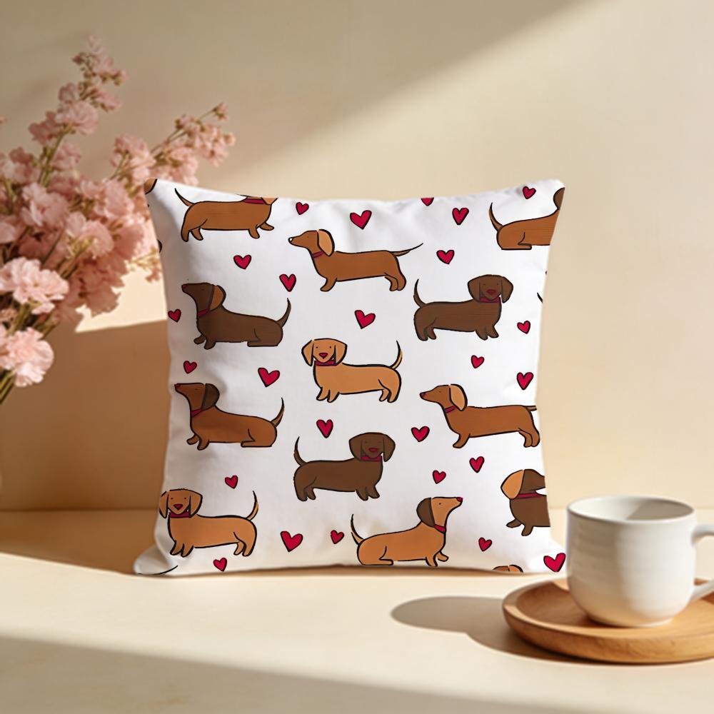 Long Sausage Dog Cushion Cover Soft Pillow Cases for Home Bedroom Living Room Sofa