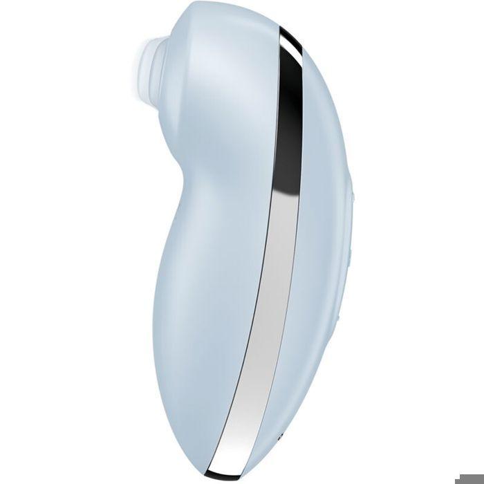 Vibrateur - SATISFYER - TAP & CLIMAX 2 - Silicone doux - 11 programmes de vibrations - Bleu