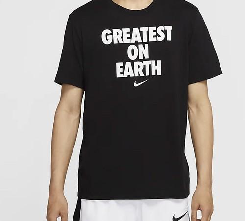 Nike Herren Schwarzer Rundhals Pullover Basketball Print Kurzarm T-Shirt