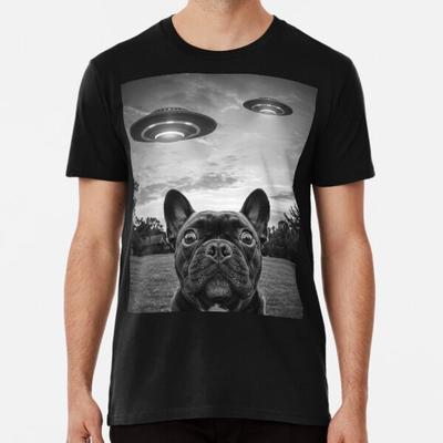 Französische Bulldogge Selfie Handyfoto Lustig Ufo S bis 5XL Hergestellt in der AU/USA T-Shirt