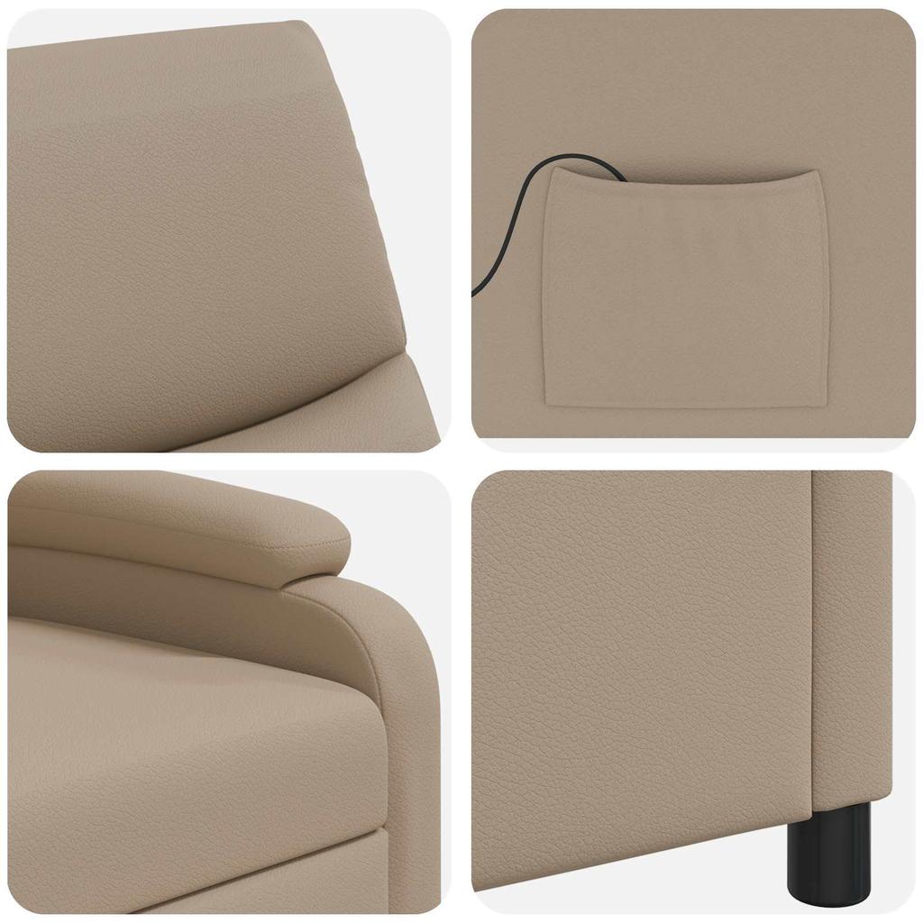 Massage Recliner Chair Cappuccino Faux Leather