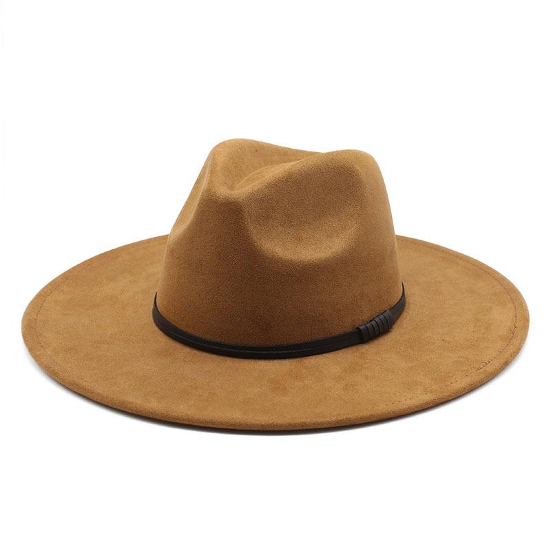 Wish Suede Top Hat Women'S Color Peach Heart Top Big Eaves Hat Gentleman'S Hat