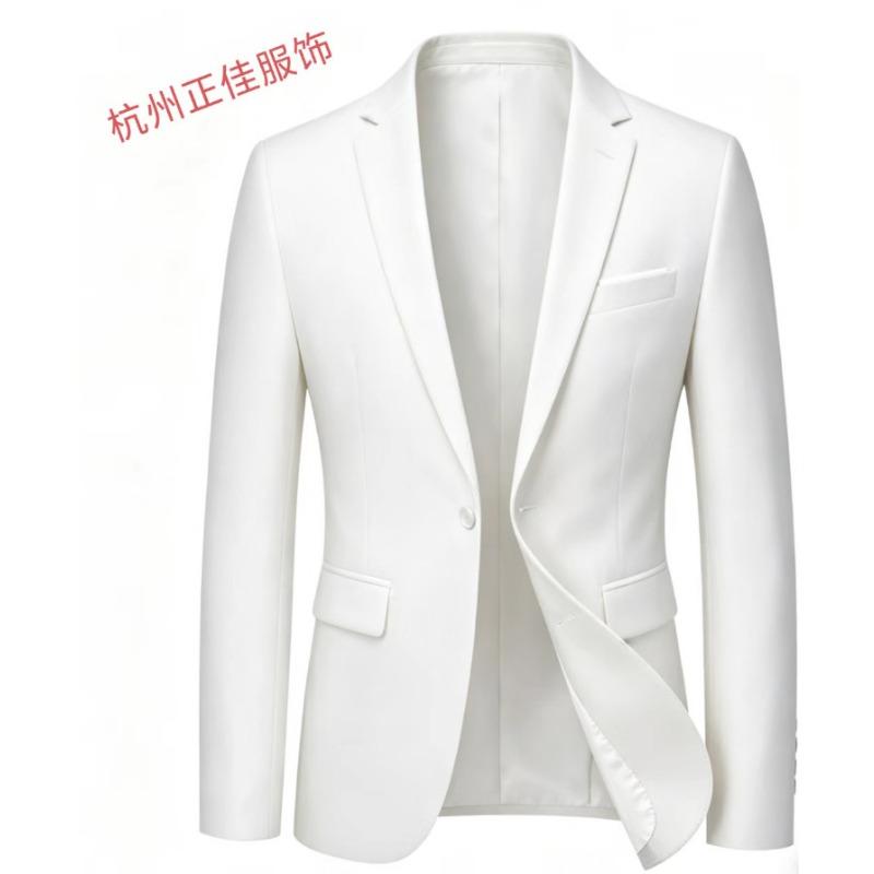 

Mens Solid Color Single Button Blazer Jacket M