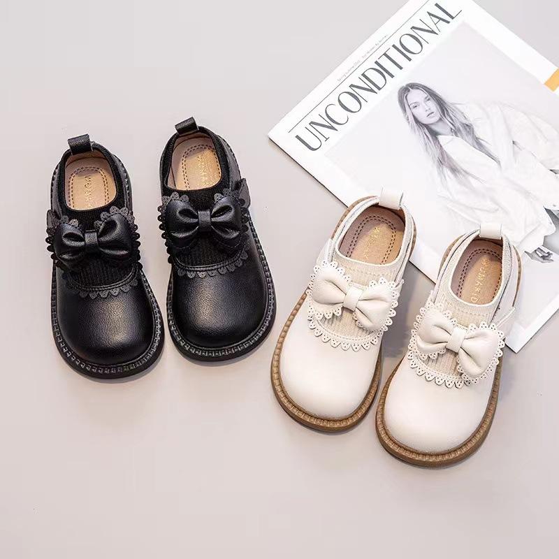 5-10 Jahre alte Mädchen Prinzessin Schuhe Weiche Sohle Kleine Lederschuhe Britischer Stil Performance Schuhe