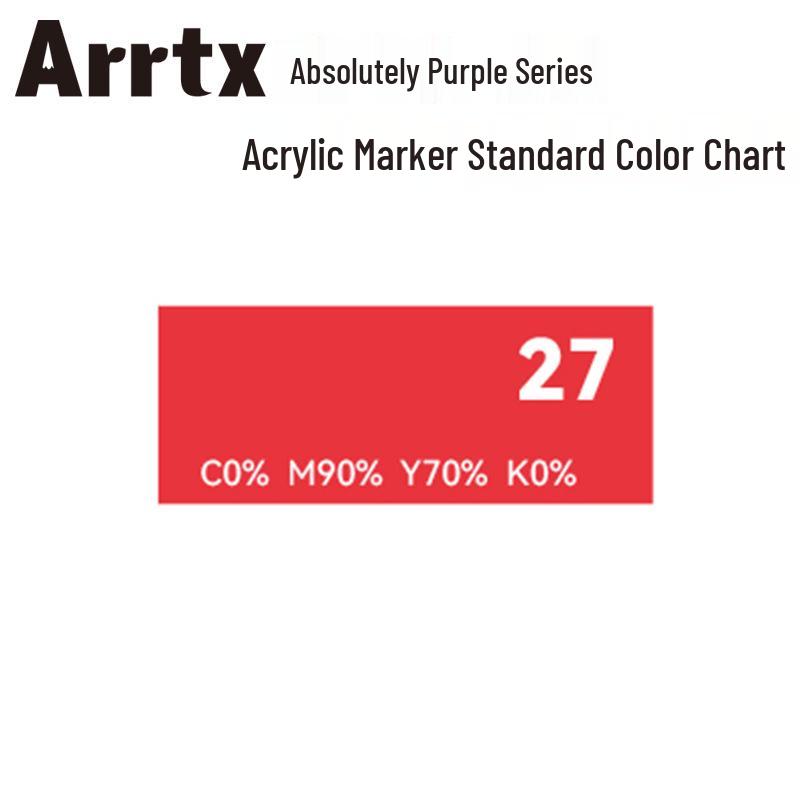 Arrtx Ataishi Akrylový marker s měkkým hrotem, Jeden kus, Absolutní fialová, Styl A/B, 30 barev, Voděodolný, Rychleschnoucí, Krycí.