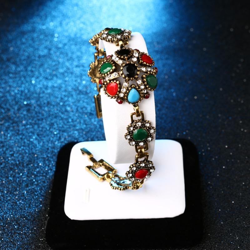 Meier Europäisches und amerikanisches Retro ethnisches Schmuckset - Armband + Ohrringe + Ring