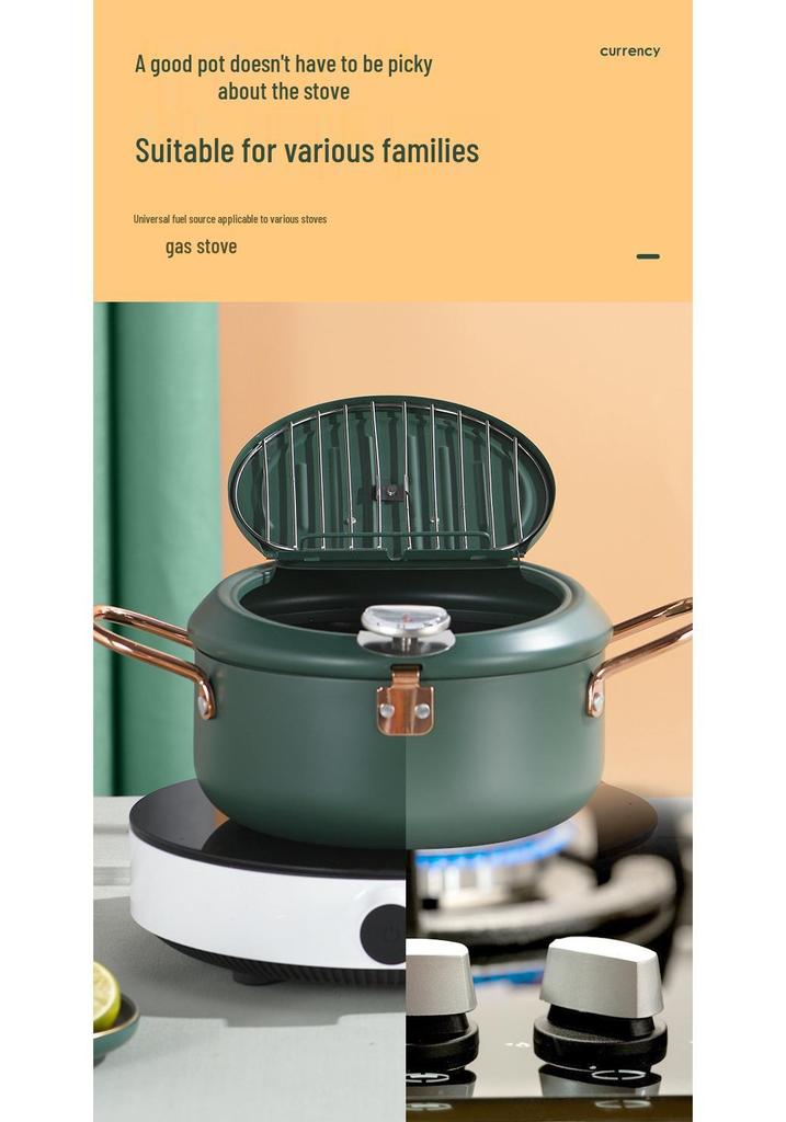 Tempura Frying Pot: Oil-Saving, Temperature-Controlled Mini Deep Fryer