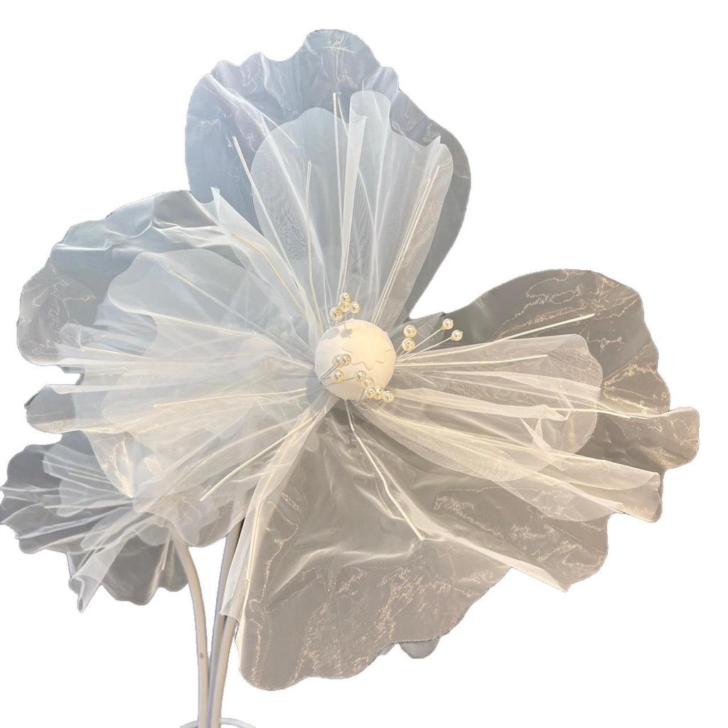 Silk Filigree Net Flower Simulation - Decorative Dried Flower Display for Floor-to-Ceiling Windows