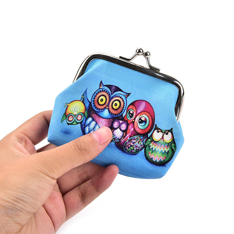 Women Coin Purse Owl Printing Ladies Coin Purse Pocket Coin Pouch Key Credit
