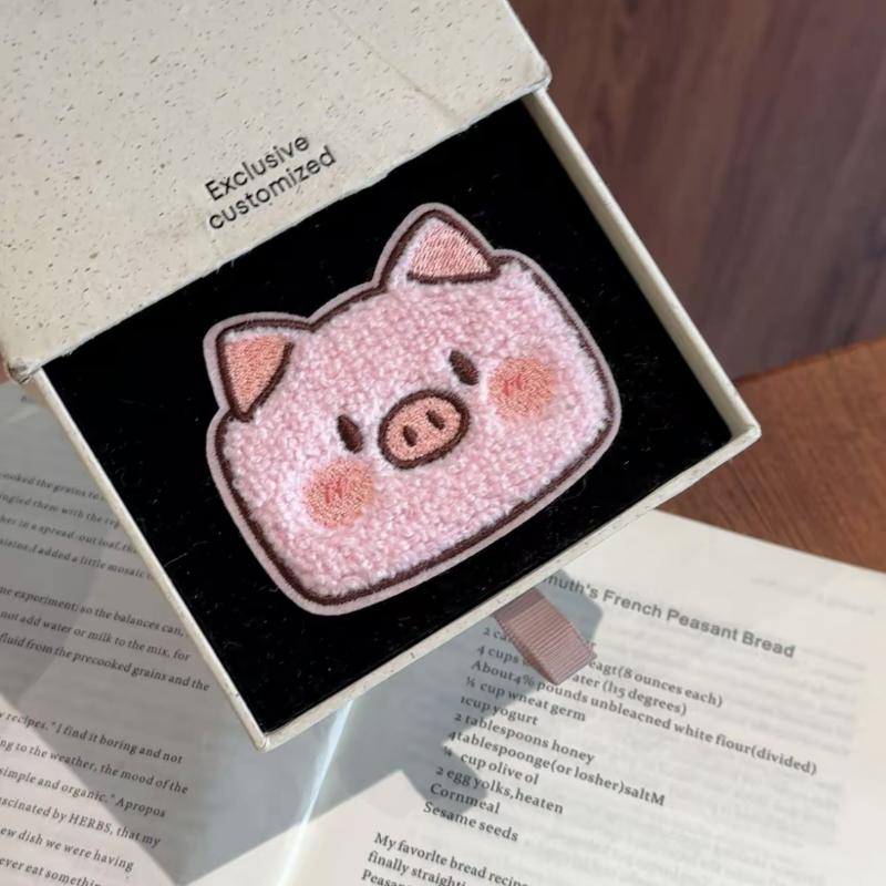 Cute Cartoon Pig Rice Ball Ice Cream Hair Magic Patch Plush Bangs Sticker Non Slip Broken Hair Holder For Girls Makeup Washing