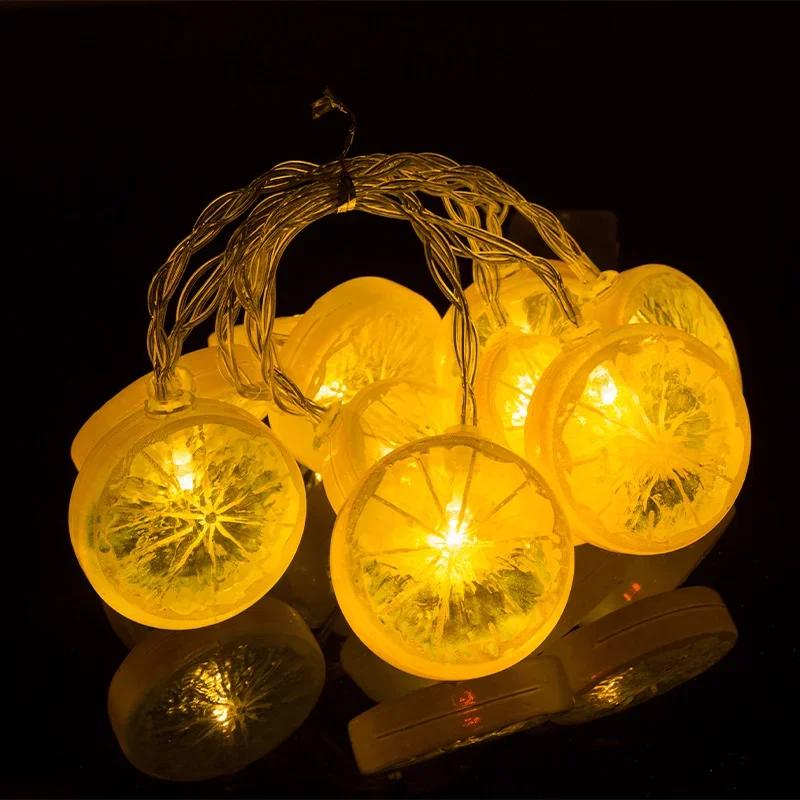 

Светодиодная гирлянда из лимонов, дольки апельсина, гирлянда для двора, свадьбы, вечеринки, дома, спальни, магазина, украшения, лампы на батарейках, праздничное освещение Orange lemon&3M 20LEDS