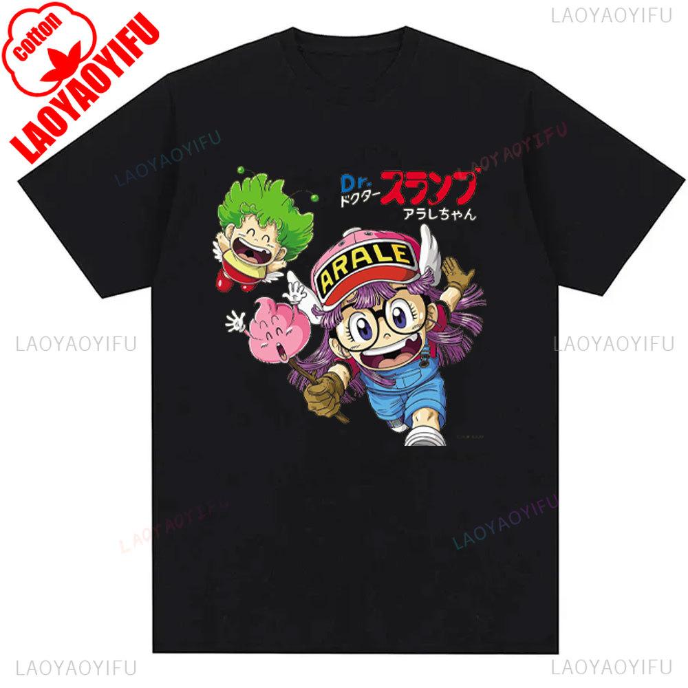 Anime DrSlump Y2k Hemden Sommer T-Shirt Arale Designer Harajuku Grafikbekleidung Damen Lässiges T-Shirt Baumwoll Tops Kawaii Kleidung