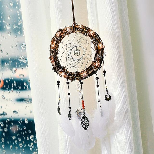 Home Decoration Girl Heart Room Pendant Simple Dream Catcher Small Night Light Handmade Lovely Birthday Gift Wedding Decoration