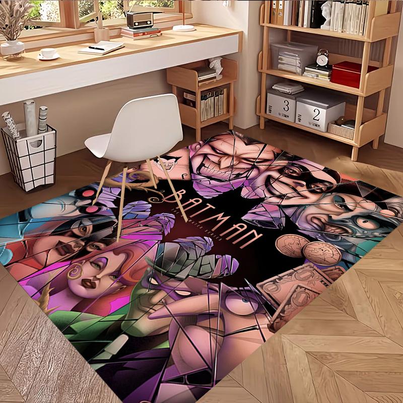 Batman Print Rug, Washable Floor Carpet, For Entryway Dorm Laundry Room Office Study, Home Decor Birthday Christmas Gift