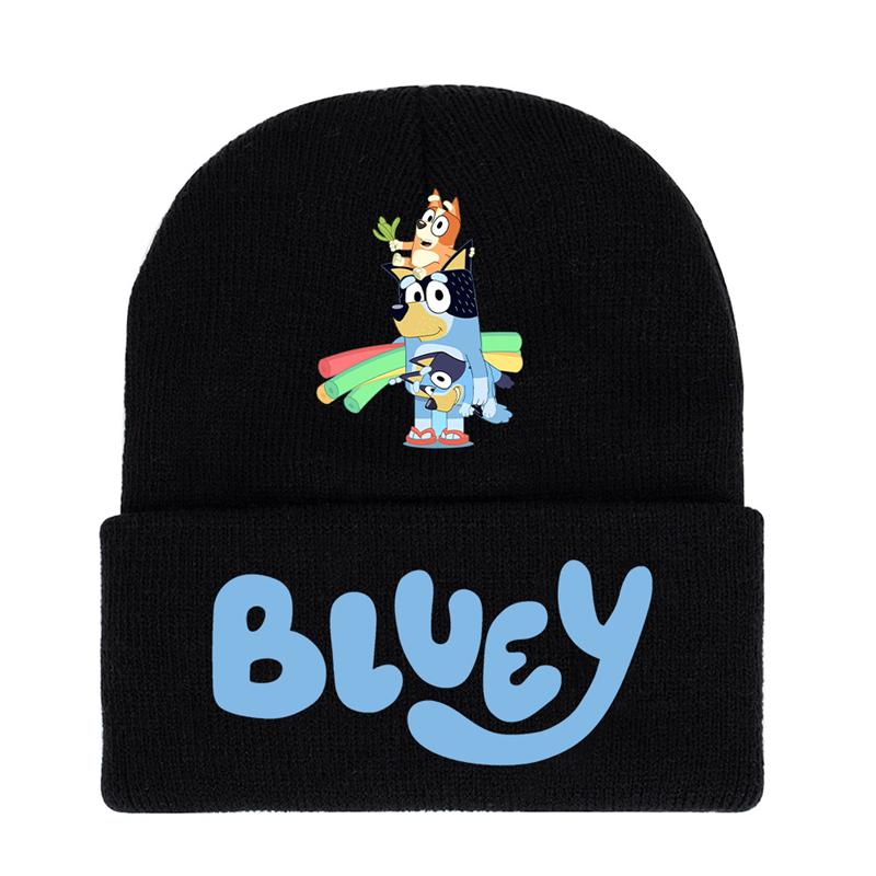 

Круглая мультяшная шапка Bluey, вязаная шапка, модная печать, шерстяная, теплая, подарок для мальчиков и девочек Style D