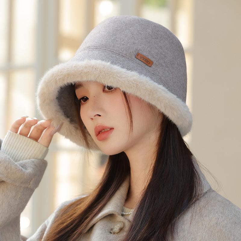Winter Hat Women's Velvet Thickened Burr Bucket Hat Warm Bag Head Ear Protection Fashion Basin Hat