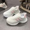 White Dad Shoes Women 2025 New Spring Thick Soles Increase Internet Celebrities Hong Kong Style Show Feet Small Versatile Sports White Shoes