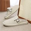 Fashion 2025 Men's Linen Covered-Toe Slides Summer Breathable Indoor Outdoor Slippers Plus Size Comfort Casual Office Commute Footwear