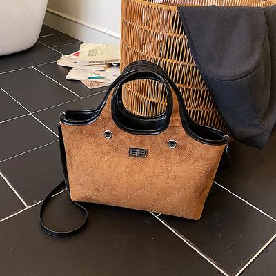 Pendler-Tragetasche mit großem Fassungsvermögen, Retro-Wildleder-Unterarmtasche, Pendler-Einzelschulter-Handtasche
