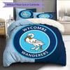 Wycombe Wanderers  Pattern Bedding Quilt Set  Home Decoration  Gift (1 * Duvet Cover + 2 * Pillowcase  Without Core)