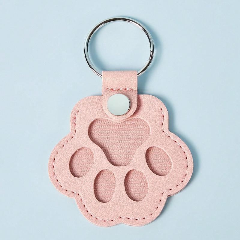 

Брелок для хранения шерсти домашних животных, Сумка-контейнер для шерсти кошек и собак, Кожаный брелок-сумка для шерсти питомцев Pink