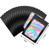 50pcsThick Smell Proof Mylar Bags Holographic Laser Color Plastic Packaging Pouch Jewelry Retail Storage Pouch Gift Zip Lock Bag