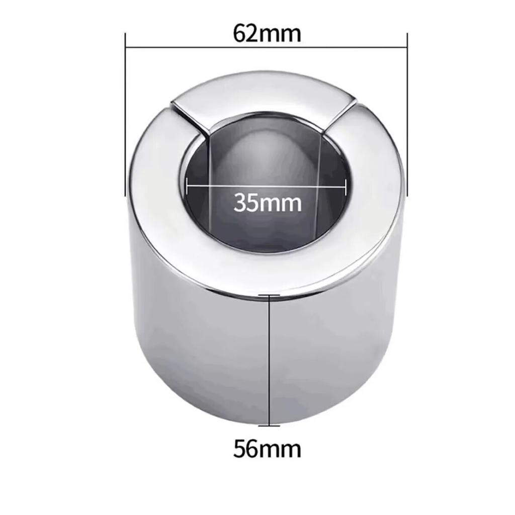 Penis Ring Magnetic Lock Metal Scrotum Pendant Ball Stretcher Testis Weight Cock Ring Penis Restraint Stainless Sex Toys for Men