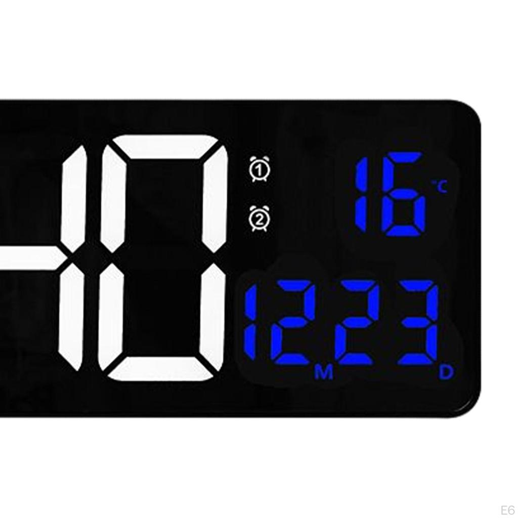 Digital Wall Clock, Alarm Clock Ten Level Brightness Adjustment Positive Function Hanging LED Clocks