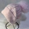 Autumn and winter new fashion rabbit fur ball warm knitted hat outdoor travel sweet versatile ear protector wool hat