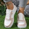 Women's White Sneakers 2025 Spring Autumn New Breathable Outdoor Non Slip Flats Comfortable Lace Up Height Increase Casual Shoes