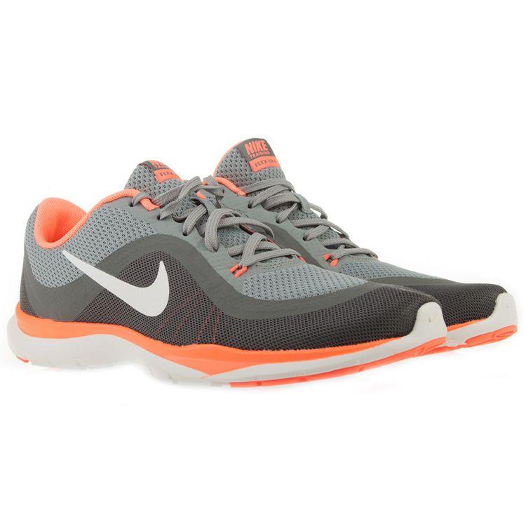 Nike Flex Trainer 6 Comfortable Shock Absorption Slip Resistant Durable Lightweight Low Top Training Shoes Women sneaker Gray Orange 831217-009