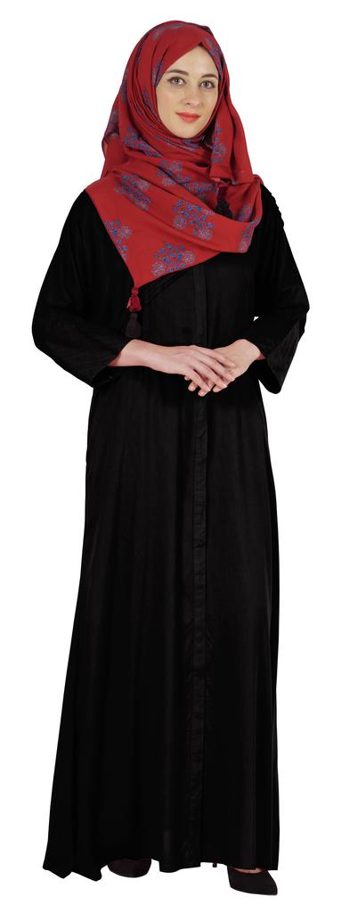 Bimba Islamic Clothes For Women Long Prayer Robe Maxi W  Printed Hijab Rayon Abaya Front Button Muslim