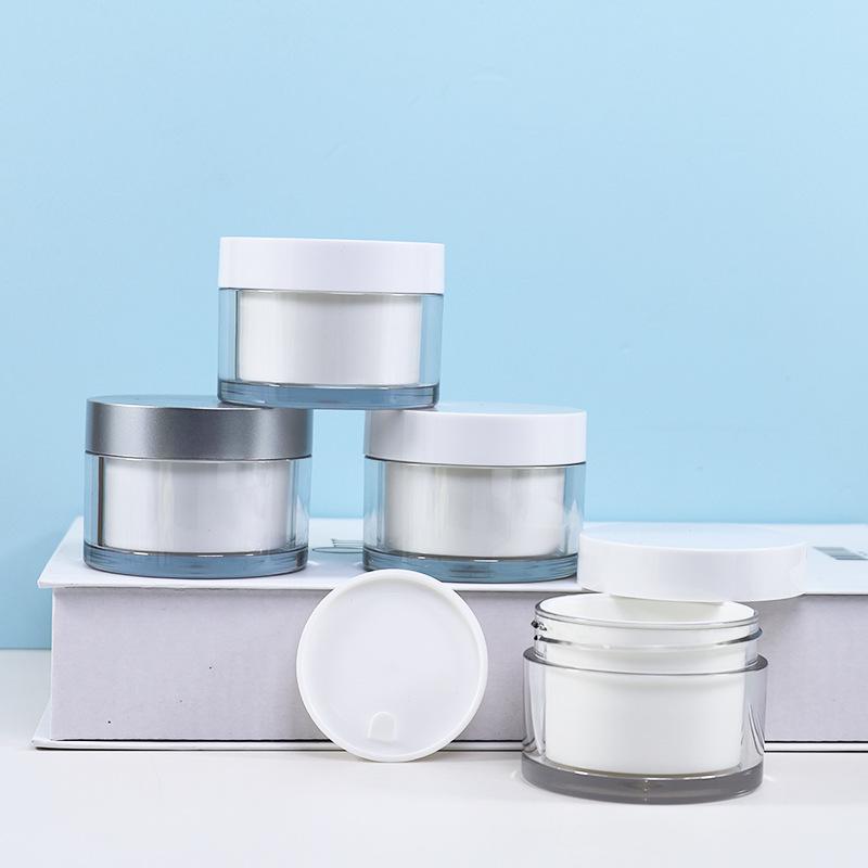30g 50g Double-Layer Cream Jar: Thick-Walled PET Travel Size for Eye & Face Creams
