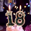 Luxury Queen Style Black Diamond Crown Birthday Number Candles Elegant Cake Topper for Birthday Parties Reusable Decor for Kids