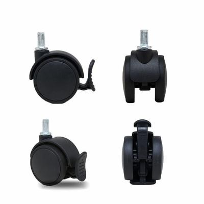 Rueda Universal para Muebles de 1.2/2 pulgadas con Frenos Rueda de Repuesto Rueda Giratoria para Silla de Oficina Rodillo de Silla Duradero Negro
