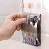 2/3 Holes Stainless Steel Toothbrush Rack Self-Adhesive Toothbrush Holder  for Bathroom