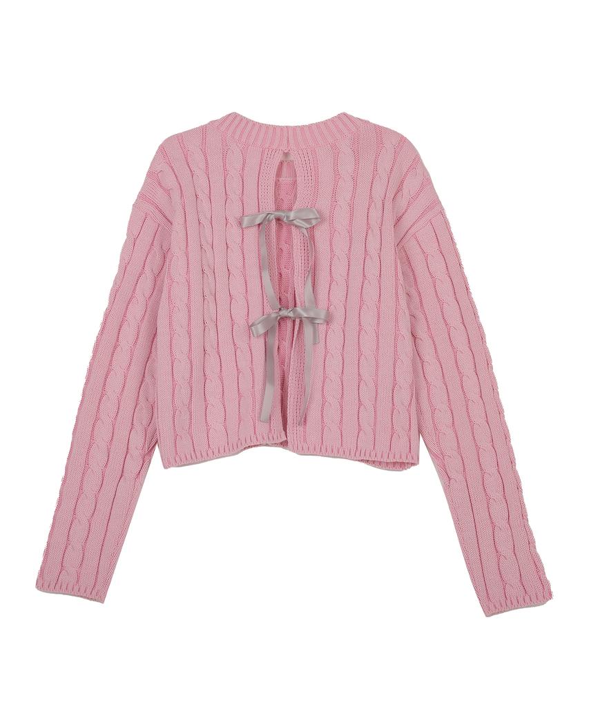 HIGH SCHOOL DISCO Lovely Ribbon Cable Knit_Pink