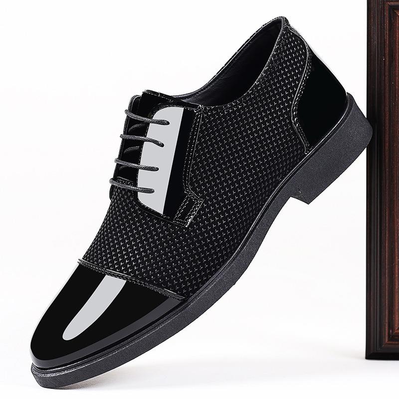 Herren glänzende Lederschuhe spitz lässig Business Herrenschuhe Lackschuhe Herren einer