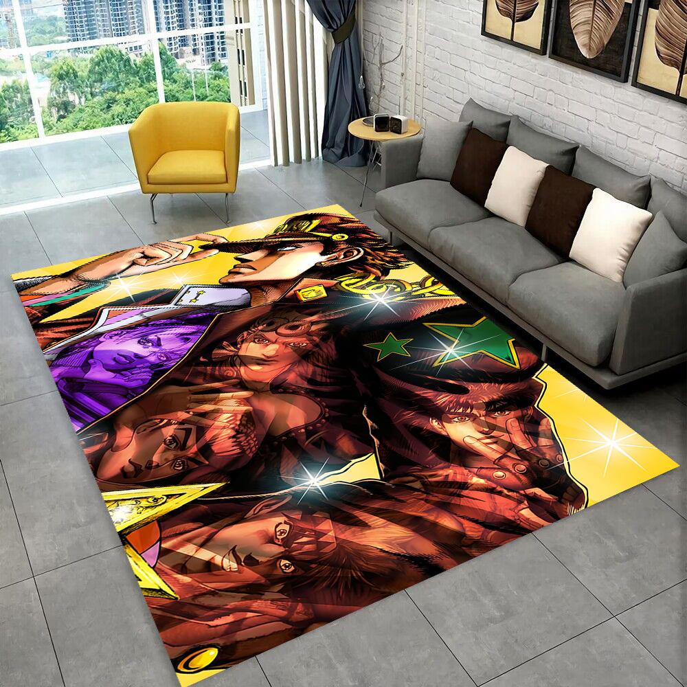 3D Jojo's Bizarre Adventure Cartoon Anime Carpet Rug for Living Room Bedroom Home Sofa Decoration,kids Play Non-slip Floor Mat