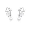 Butterfly Tassel 925 Sterling Silver Needle Earrings – Mori Style for Women